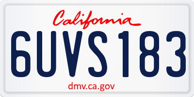 CA license plate 6UVS183