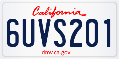 CA license plate 6UVS201