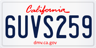 CA license plate 6UVS259
