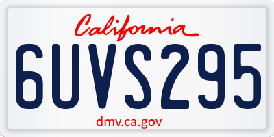 CA license plate 6UVS295