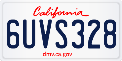 CA license plate 6UVS328