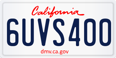 CA license plate 6UVS400