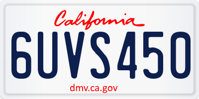 CA license plate 6UVS450