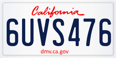 CA license plate 6UVS476