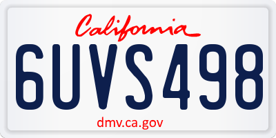 CA license plate 6UVS498