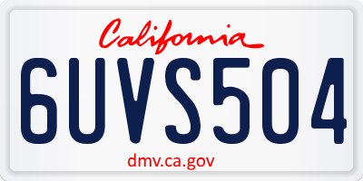 CA license plate 6UVS504