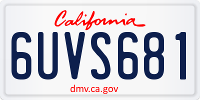 CA license plate 6UVS681