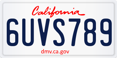 CA license plate 6UVS789