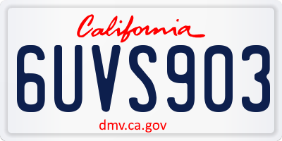 CA license plate 6UVS903
