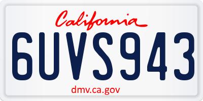 CA license plate 6UVS943