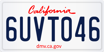 CA license plate 6UVT046