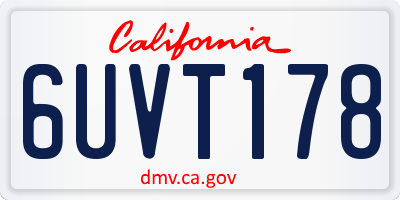 CA license plate 6UVT178