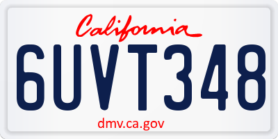 CA license plate 6UVT348