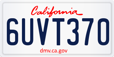 CA license plate 6UVT370