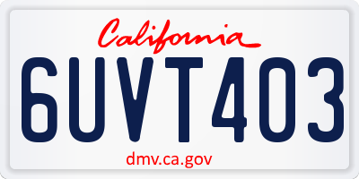 CA license plate 6UVT403