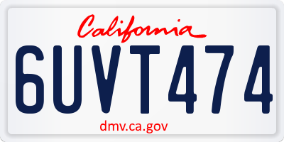 CA license plate 6UVT474