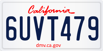 CA license plate 6UVT479