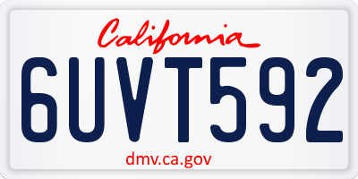 CA license plate 6UVT592