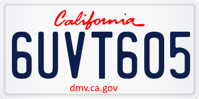 CA license plate 6UVT605