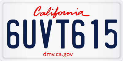 CA license plate 6UVT615