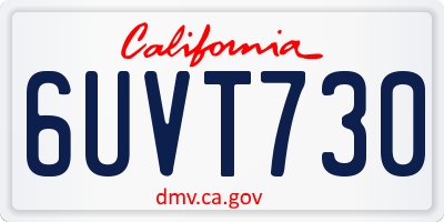 CA license plate 6UVT730