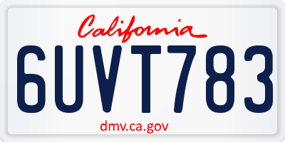 CA license plate 6UVT783