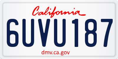 CA license plate 6UVU187