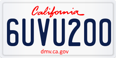 CA license plate 6UVU200