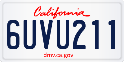 CA license plate 6UVU211