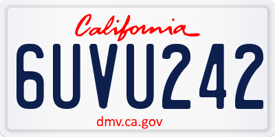CA license plate 6UVU242