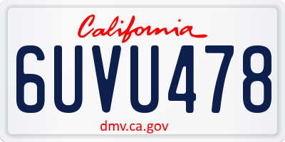 CA license plate 6UVU478