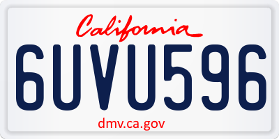 CA license plate 6UVU596