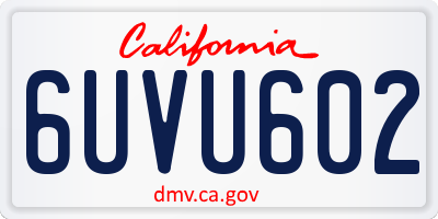 CA license plate 6UVU602
