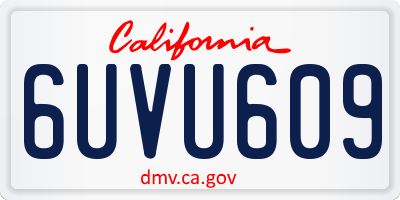 CA license plate 6UVU609