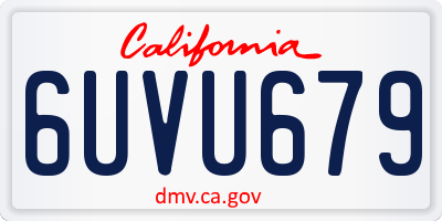 CA license plate 6UVU679