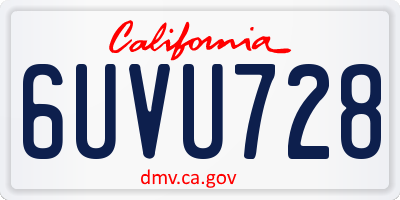 CA license plate 6UVU728