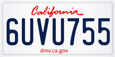 CA license plate 6UVU755
