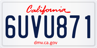 CA license plate 6UVU871