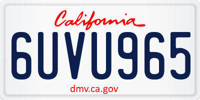 CA license plate 6UVU965