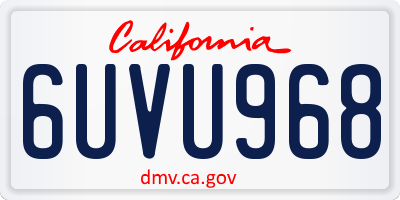 CA license plate 6UVU968