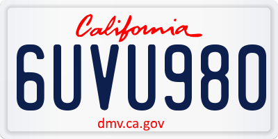 CA license plate 6UVU980