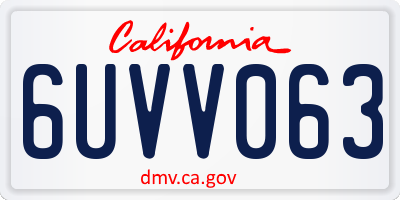 CA license plate 6UVV063