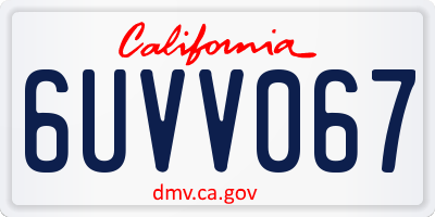 CA license plate 6UVV067