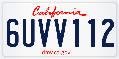 CA license plate 6UVV112