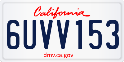 CA license plate 6UVV153