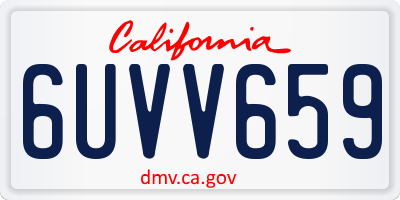 CA license plate 6UVV659