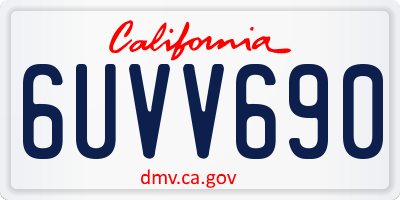CA license plate 6UVV690