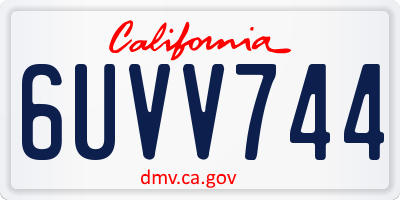CA license plate 6UVV744
