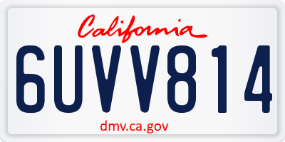 CA license plate 6UVV814