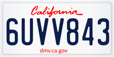 CA license plate 6UVV843